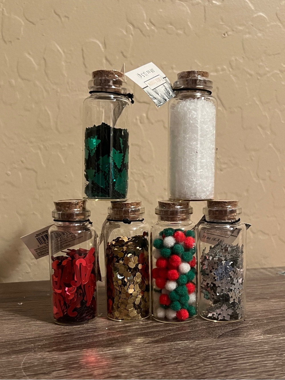 Target Bullseye Christmas Mini Bottles Snowflakes Trees Red Green NWT